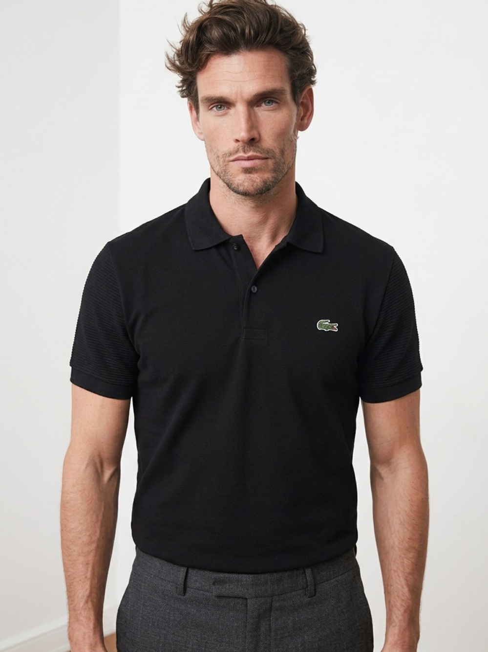 Izod Lacoste Men's Classic Fit Black Short-Sleeve Polo Shirt NWOT XL